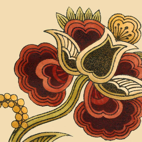 Paprika Floral I Gold Ornate Wood Framed Art Print with Double Matting by Vess, June Erica