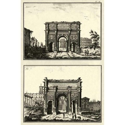 The Arch of Constantine White Modern Wood Framed Art Print by Diderot, Denis