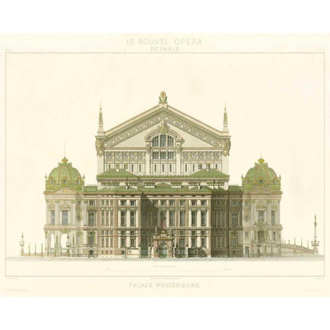 Paris Opera House I Gold Ornate Wood Framed Art Print with Double Matting by Duchampt