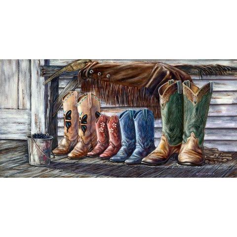 Family Black Modern Wood Framed Art Print by Mock, Carolyn