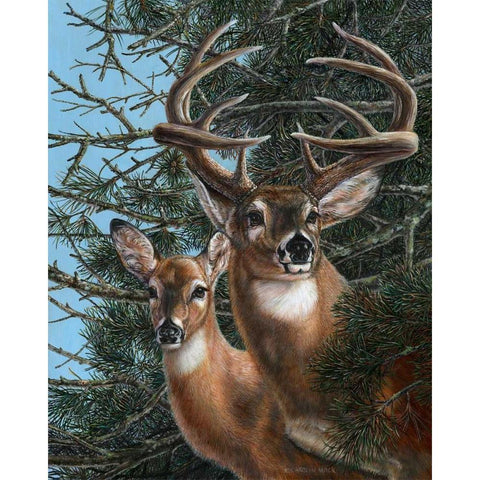 Edge of the Pines Black Modern Wood Framed Art Print by Mock, Carolyn