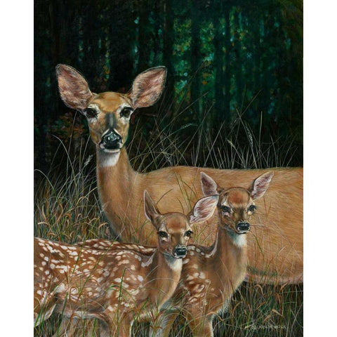 On Alert White Modern Wood Framed Art Print by Mock, Carolyn