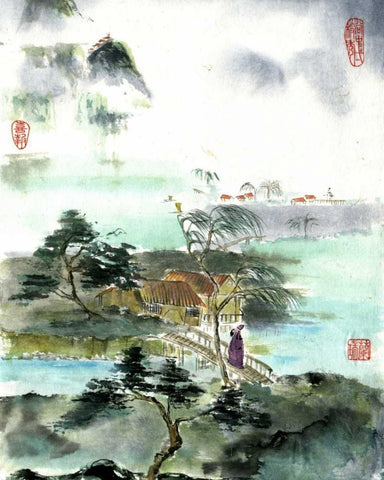 Visitor from Afar White Modern Wood Framed Art Print with Double Matting by Rae, Nan