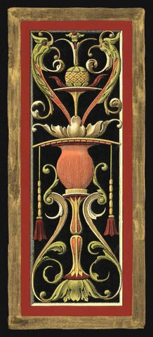 Parisian Panel II Black Ornate Wood Framed Art Print with Double Matting by Vision Studio