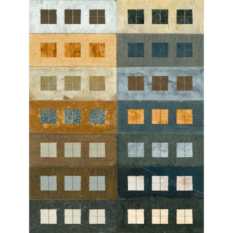 Urban Grid I Black Modern Wood Framed Art Print with Double Matting by Archie, Kate