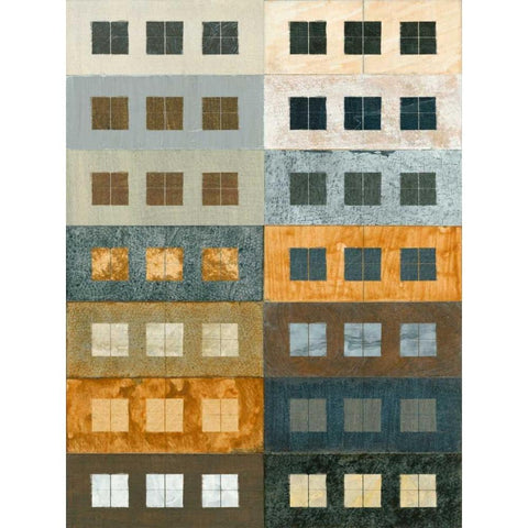 Urban Grid II Black Modern Wood Framed Art Print with Double Matting by Archie, Kate