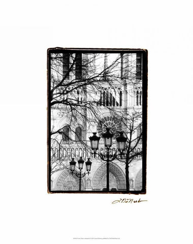 Notre Dame Cathedral II Black Ornate Wood Framed Art Print with Double Matting by DeNardo, Laura