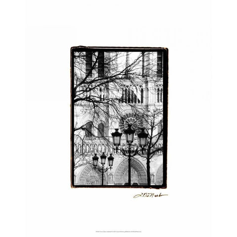 Notre Dame Cathedral II Black Modern Wood Framed Art Print with Double Matting by DeNardo, Laura