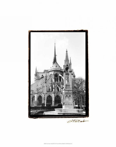 Notre Dame Cathedral III Black Ornate Wood Framed Art Print with Double Matting by DeNardo, Laura