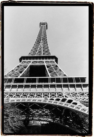 Tour Eiffel White Modern Wood Framed Art Print with Double Matting by DeNardo, Laura