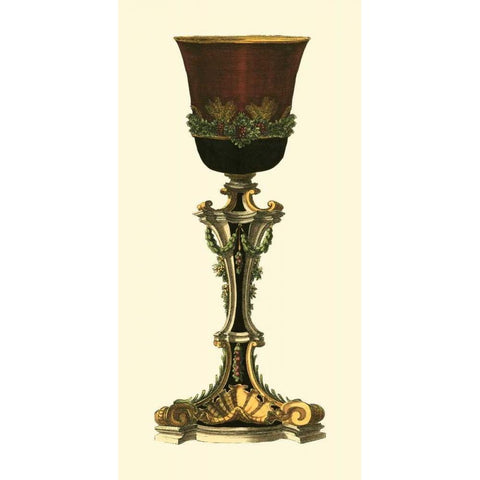 Elongated Goblet II Gold Ornate Wood Framed Art Print with Double Matting by Giardino, Giovanni