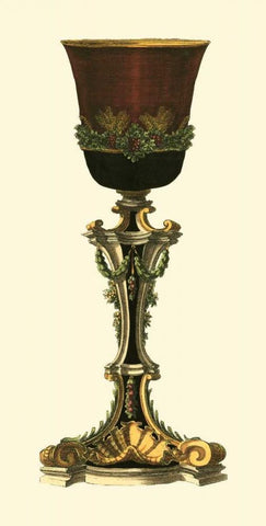 Elongated Goblet II Black Ornate Wood Framed Art Print with Double Matting by Giardino, Giovanni