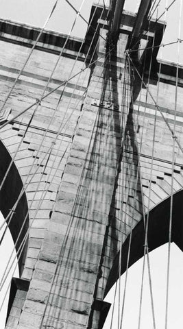 Brooklyn Bridge III White Modern Wood Framed Art Print with Double Matting by DeNardo, Laura