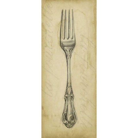 Antique Fork Gold Ornate Wood Framed Art Print with Double Matting by Harper, Ethan