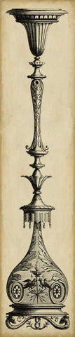 Pergolesi Candlestick I Black Ornate Wood Framed Art Print with Double Matting by Pergolesi, Michel