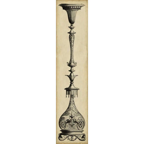 Pergolesi Candlestick I Black Modern Wood Framed Art Print by Pergolesi, Michel