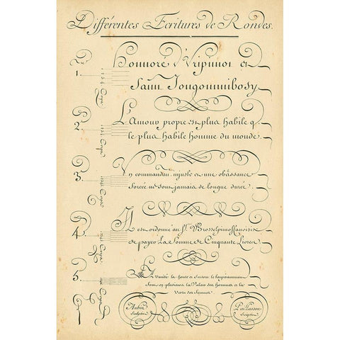 Alphabet Sampler III Gold Ornate Wood Framed Art Print with Double Matting by Diderot, Denis