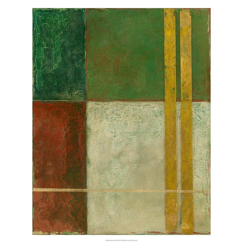 Red, Green, Gold II Black Modern Wood Framed Art Print with Double Matting by Meagher, Megan