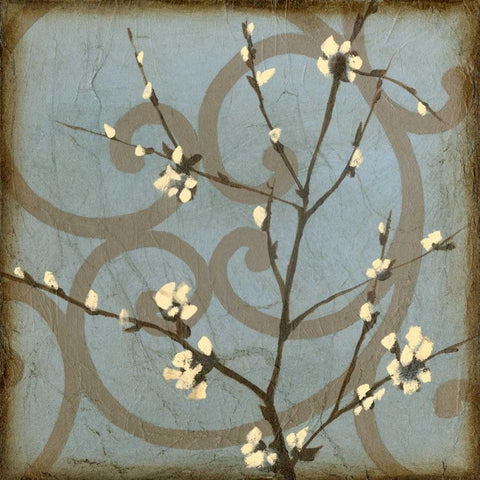 Blossom Branch II White Modern Wood Framed Art Print by Goldberger, Jennifer