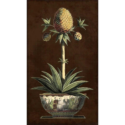 Potted Pineapple I Gold Ornate Wood Framed Art Print with Double Matting by Vision Studio