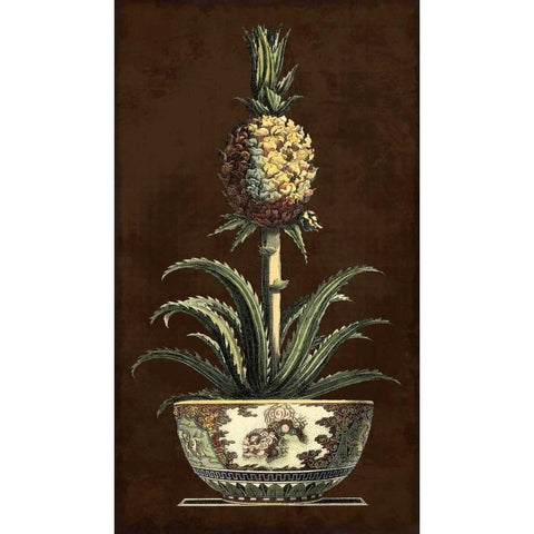 Potted Pineapple II White Modern Wood Framed Art Print by Vision Studio