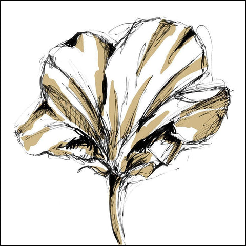 Tulip Sketch IV White Modern Wood Framed Art Print by Harper, Ethan