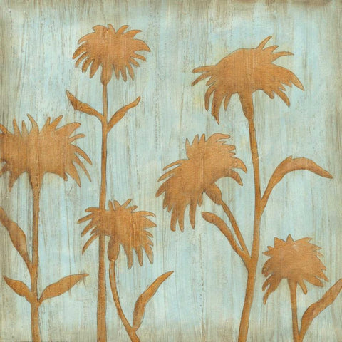 Golden Wildflowers II White Modern Wood Framed Art Print by Meagher, Megan