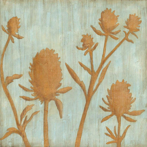 Golden Wildflowers IV Black Modern Wood Framed Art Print with Double Matting by Meagher, Megan