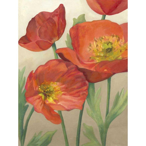 Poppy Love I Gold Ornate Wood Framed Art Print with Double Matting by Meagher, Megan