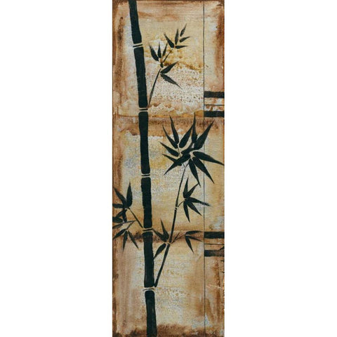 Patinaed Bamboo I White Modern Wood Framed Art Print by Goldberger, Jennifer