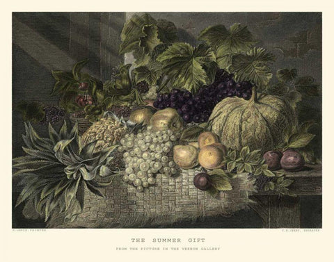 The Summer Gift Black Ornate Wood Framed Art Print with Double Matting by Lance, G.