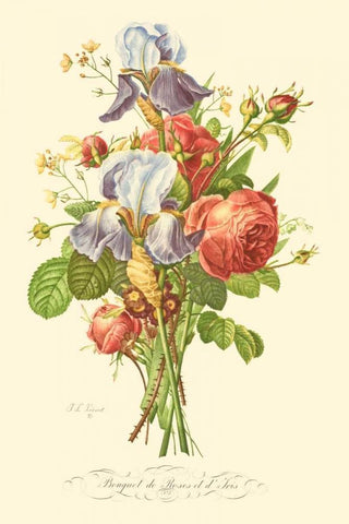 Plentiful Bouquet I White Modern Wood Framed Art Print with Double Matting by Prevost, T.L.