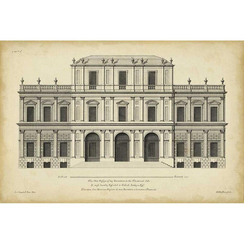 Vintage Facade I White Modern Wood Framed Art Print by Hulsbergh, H.