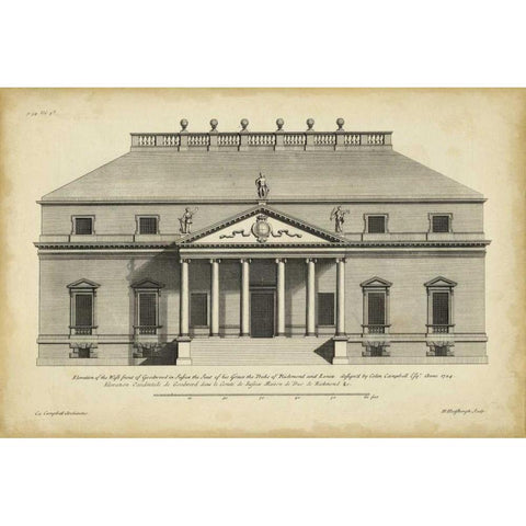 Vintage Facade II Black Modern Wood Framed Art Print by Hulsbergh, H.