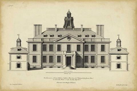 Vintage Facade III White Modern Wood Framed Art Print with Double Matting by H. Hulsbergh