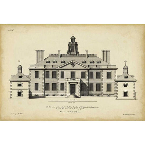 Vintage Facade III Gold Ornate Wood Framed Art Print with Double Matting by H. Hulsbergh