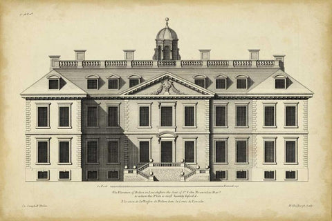 Vintage Facade IV White Modern Wood Framed Art Print with Double Matting by H. Hulsbergh