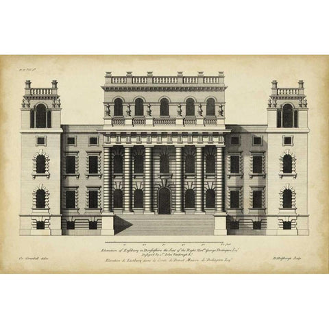 Vintage Facade VI Black Modern Wood Framed Art Print with Double Matting by H. Hulsbergh