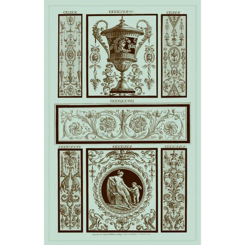 Pergolesi Panel in Celadon II White Modern Wood Framed Art Print by Pergolesi