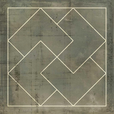 Geometric Blueprint III Black Modern Wood Framed Art Print with Double Matting by Vision Studio