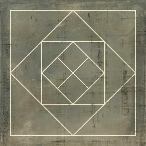 Geometric Blueprint V Black Ornate Wood Framed Art Print with Double Matting by Vision Studio