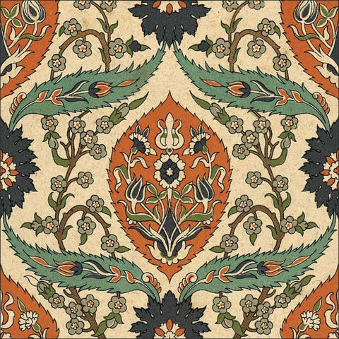 Persian Tile II White Modern Wood Framed Art Print by Unknown