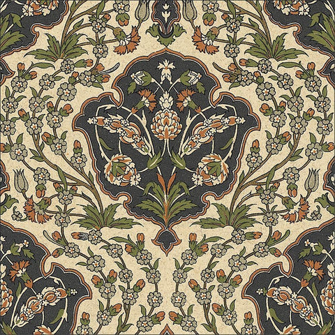 Persian Tile III White Modern Wood Framed Art Print with Double Matting by Unknown