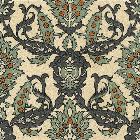 Persian Tile IV Gold Ornate Wood Framed Art Print with Double Matting by Unknown