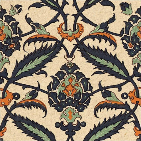 Persian Tile V Black Ornate Wood Framed Art Print with Double Matting by Unknown