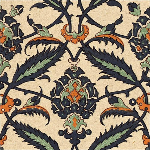 Persian Tile V Gold Ornate Wood Framed Art Print with Double Matting by Unknown