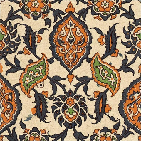 Persian Tile VI Black Modern Wood Framed Art Print by Unknown