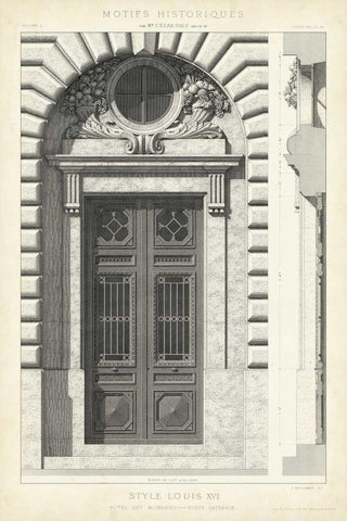 Motifs Historiques I Black Ornate Wood Framed Art Print with Double Matting by Unknown