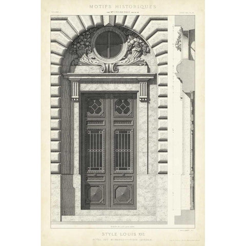 Motifs Historiques I Black Modern Wood Framed Art Print with Double Matting by Unknown