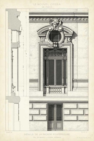 Motifs Historiques II White Modern Wood Framed Art Print with Double Matting by Unknown